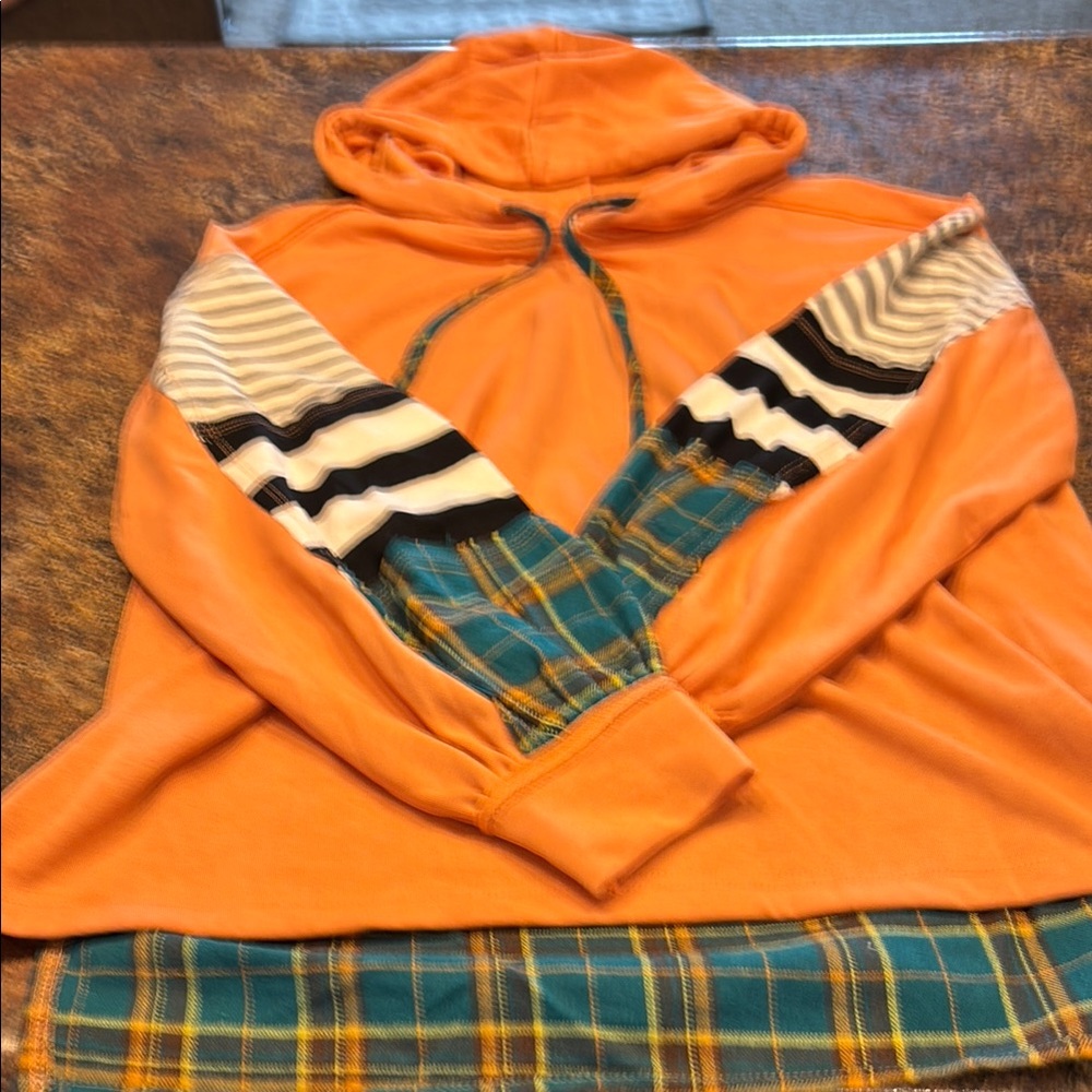 BiBi Orange and Black Sweater with Vibrant Design